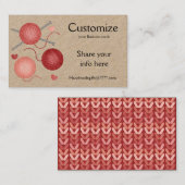 Garne/Crochet/Netzwerkkarten Visitenkarte (Vorne/Hinten)