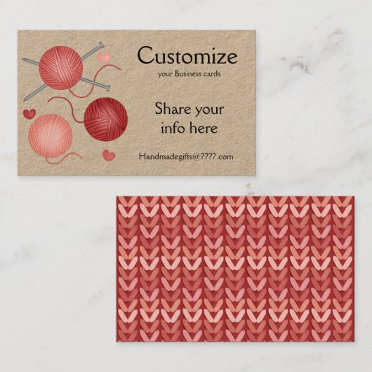 Garne/Crochet/Netzwerkkarten Visitenkarte (Vorne/Hinten)