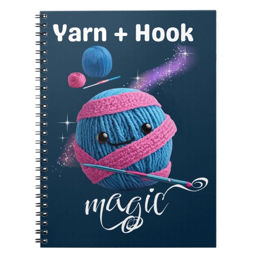 Garne + Haken = Magie Notizblock (Vorderseite)