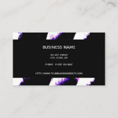 Garne Knittern Lila Schwarz Weiß Visitenkarte (Rückseite)