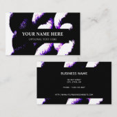 Garne Knittern Lila Schwarz Weiß Visitenkarte (Vorne/Hinten)