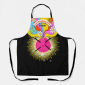 Garne Stricknadeln Groovy Hippie Regenbogenhandwer Schürze (Vorderseite)