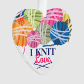 Garne Stricknadeln Liebe personalisiert Weihnachte Ornament (Vorderseite)