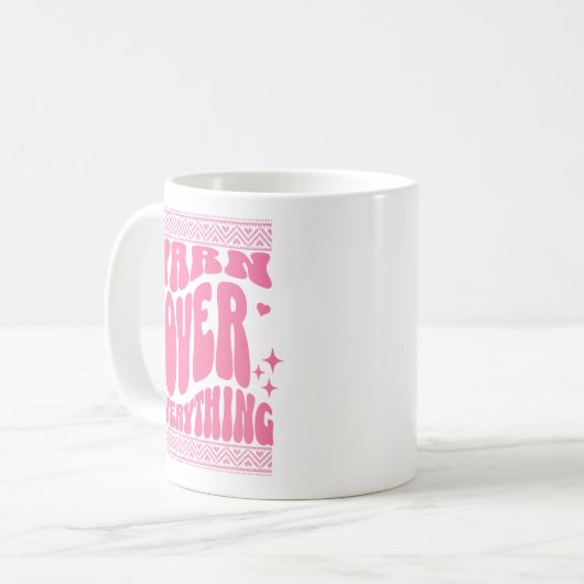 Garne über alles Rosa Stricken Kaffeetasse (Vorderseite Links)