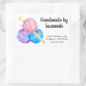 Garne und Häkelbücher Rechteckiger Aufkleber (Tasche)