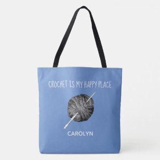 Garne und Häkelhaken, personalisiert, Name Tasche