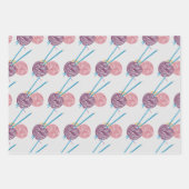 Garne und Nadelwackelpapier Flachblatt Set 3 Geschenkpapier Set (Vorderseite)