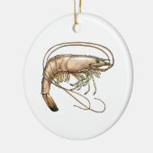 Garnele - Garnelen-Farbillustration Keramik Ornament (Links)
