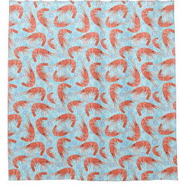 Garnele-Garnelen-korallenroter Ozean sprudelt Duschvorhang