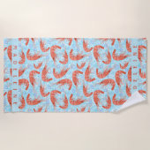 Garnele-Garnelen-korallenroter Ozean sprudelt Strandtuch (Vorderseite)