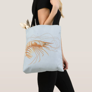 Garnele oder Prawn, Vintage Meeresleben Ozean Tier Tasche