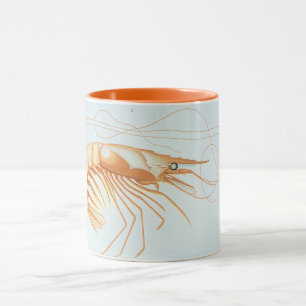 Garnele oder Prawn, Vintage Meeresleben Ozean Tier Tasse