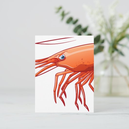 Garnele Postkarte (Stehend Vorderseite)