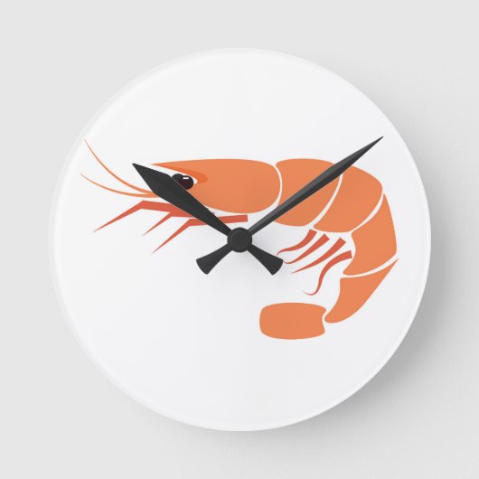 Garnele Runde Wanduhr (Vorderseite)