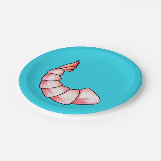 Garnele-Schwanz Pappteller (Schrägansicht)