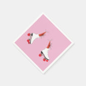 Garnelen auf Roller Skate Cocktail Napkin Serviette (Ecke)