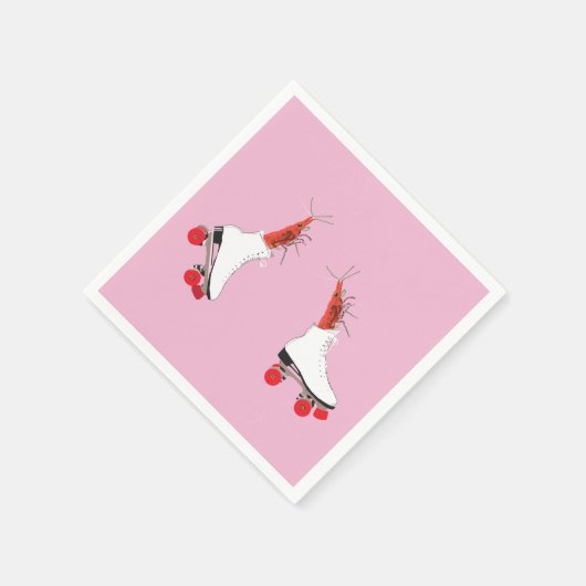 Garnelen auf Roller Skate Cocktail Napkin Serviette (Ecke)