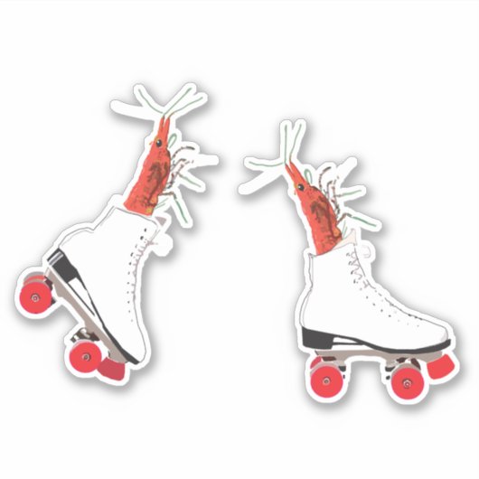 Garnelen auf Skate Aufkleber (Vorderseite)