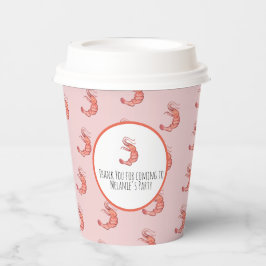 Garnelen Hand Aquarellenkrebse Rosa Pappbecher