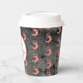 Garnelen Hand Wasserfarbe Meeresfrüchte Krabbe Rus Pappbecher (Links)