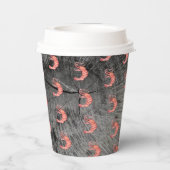 Garnelen Hand Wasserfarbe Meeresfrüchte Krabbe Rus Pappbecher (Rückseite)