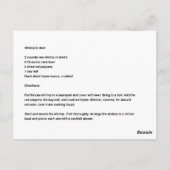 Garnelen in Bier-Art Postkarte (Rückseite)