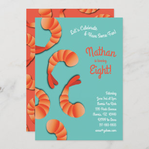 Garnelen-Kindergeburtstag-Party Einladung