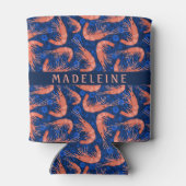 Garnelen Korallenblasen Küste blau blau Dosenkühler (Rückseite)