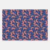 Garnelen Korallenmeerblasen Nautische Muster Geschenkpapier Set (Vorderseite 3)