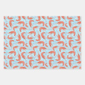 Garnelen Korallenmeerblasen Nautische Muster Geschenkpapier Set (Vorderseite 2)