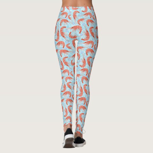 Garnelen Korallenseeblasen Nautical Lt Blue Leggings (Rückseite)