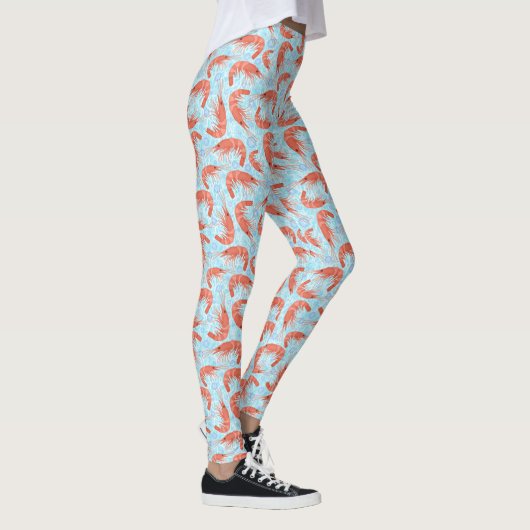 Garnelen Korallenseeblasen Nautical Lt Blue Leggings (Rechts)
