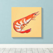 Garnelen Meeresfrüchte Illustration Meereskunst Leinwanddruck (Insitu (Holzboden))