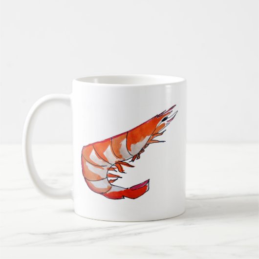 Garnelen Meeresfrüchte Kitsch Art Kaffeetasse (Links)