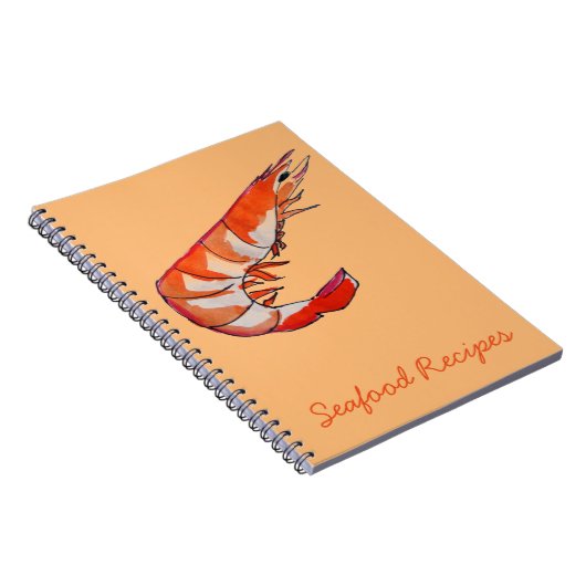 Garnelen Meeresfrüchte Kitsch Art Notizblock (Rechte Seite)