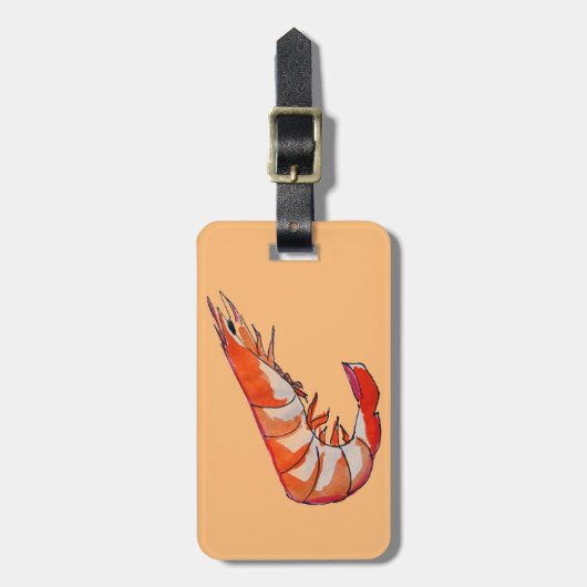 Garnelen-Meeresfrüchte-Kitsch Gepäckanhänger (Vorderseite vertikal)