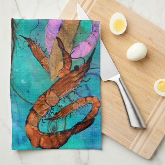 Garnelen Party Küchentücher (Viertel Falte)