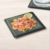 Garnelen Rechteckiger Pappuntersetzer (angewinkelt)
