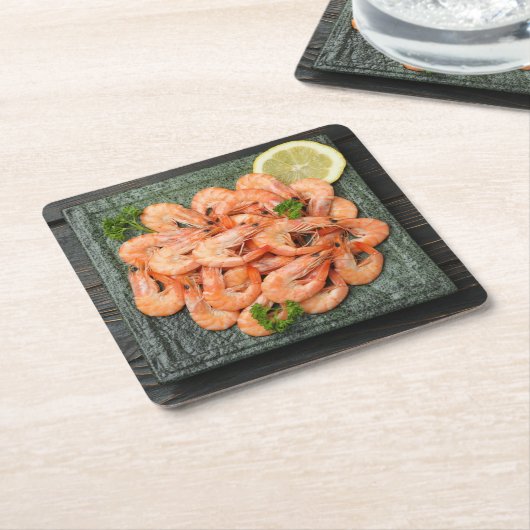 Garnelen Rechteckiger Pappuntersetzer (angewinkelt)