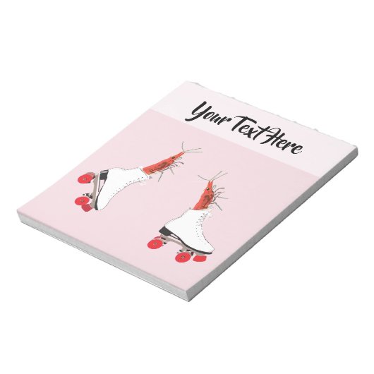 Garnelen, Roller Blades, Surreal Art Notepad Notizblock (Rotiert)