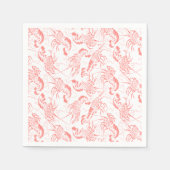 Garnelen Seafood-Muster Serviette (Vorderseite)