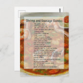 Garnelen und Wurst Gumbo Rezept leicht Postkarte (Vorne/Hinten)