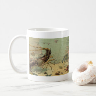 Garnelen, Unterwasser-Meeresleben, Vintage-Meeresl Kaffeetasse