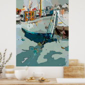 Garnelenboot, abstrakt poster (Küche)