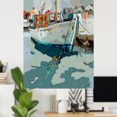 Garnelenboot, abstrakt poster (Heimbüro)