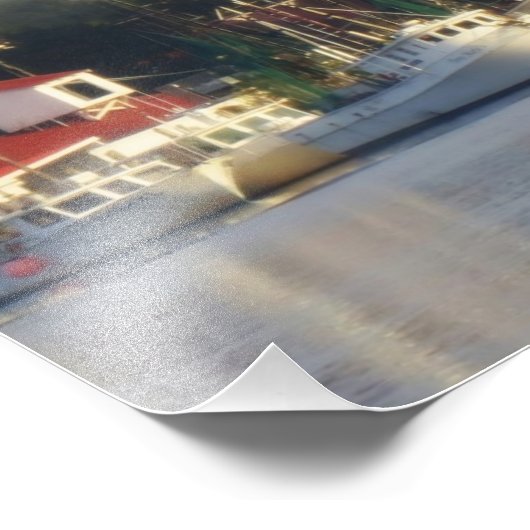 Garnelenboote am Morgen Fotodruck (Ecke)