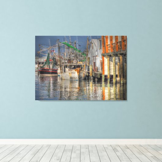 Garnelenboote. Leinwanddruck (Insitu (Holzboden))