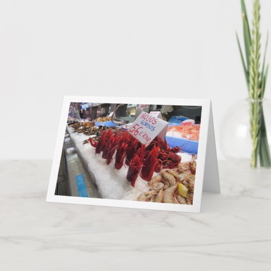 Garnelendisplay im Mercado Central, Valencia Karte (Vorderseite)