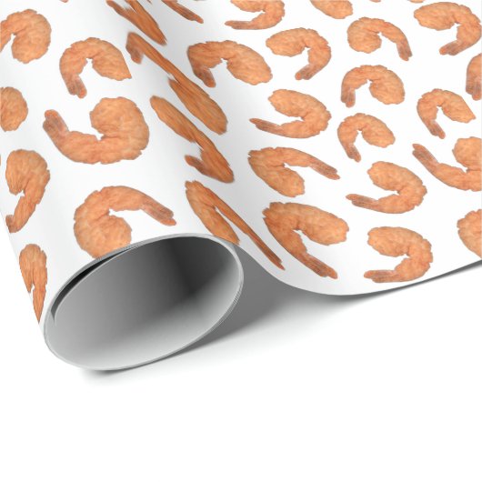 Garnelenfrittiermuster Geschenkpapier (Rolleneckpunkt)