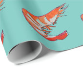 Garnelengarnelemeeresfrüchte-Kitschkunst Geschenkpapier (Rolleneckpunkt)